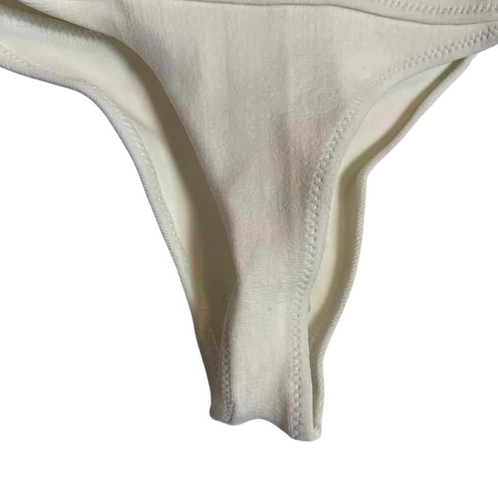 Bound by Bond Eye The Carey White Brief Foldover High Waist Bikini Swim Bottoms - Picture 5 of 9